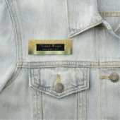 フレーム、金ゴールドグリッターグラデーショングリーンメタリック 名札 (インサイチュ)