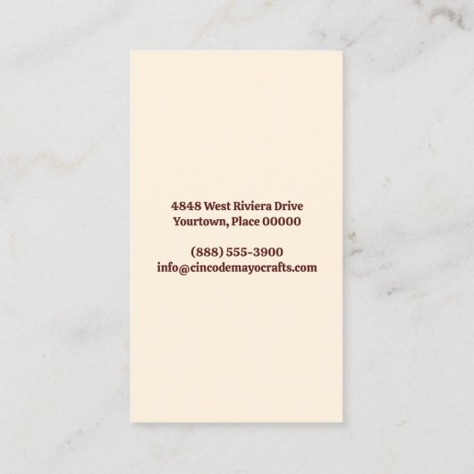 フレームCinco de Mayoメキシコ 名刺 (裏面)