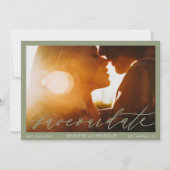 フレームSage Green QRコード写真の書道 セーブザデート (正面)