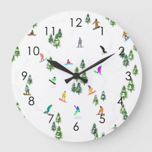 フレーモダンリドスノーボードアート ラージ壁時計