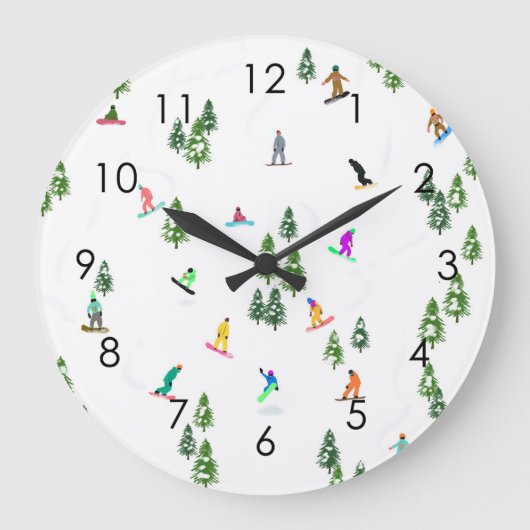 フレーモダンリドスノーボードアート ラージ壁時計 (正面)