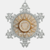 「フレー太陽のアデザイン」 スノーフレークピューターオーナメント (正面)