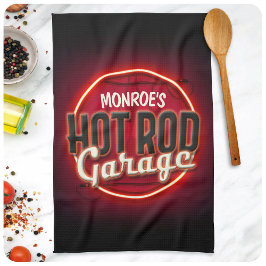 フレー改造ム名前をカスタムするガパーソナライズされたレージ キッチンタオル