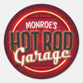 フレー改造ム名前をカスタムするガパーソナライズされたレージ ラウンドシール (正面)