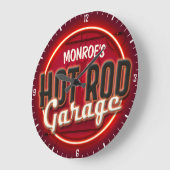 フレー改造ム名前をカスタムするガパーソナライズされたレージ ラージ壁時計 (傾斜)