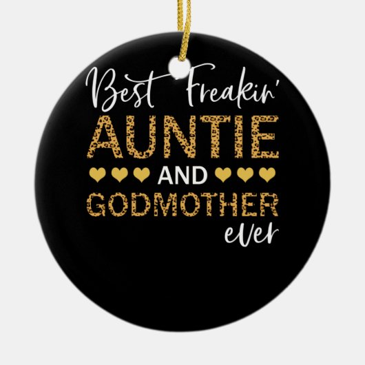 フレー最高のキンの叔母とゴッドマザーのレバード セラミックオーナメント (正面)