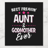 フレー最高のキンの叔母とゴッドマザー ワインラベル (シングルラベル)