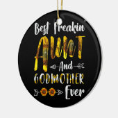 フレー最高のキンの叔母のゴッドマザーの日の花 セラミックオーナメント (左)