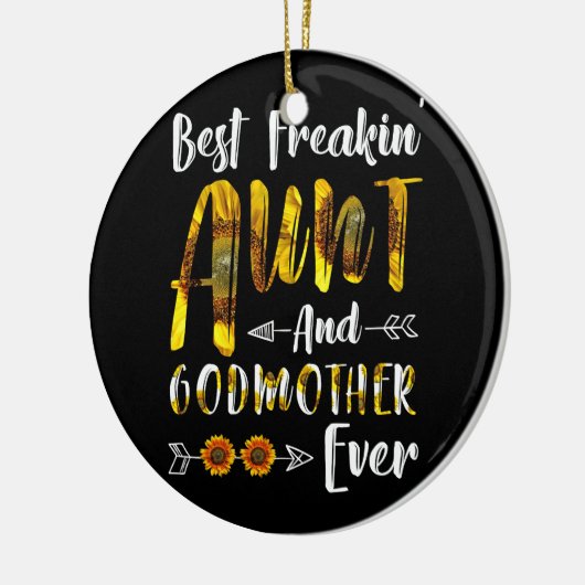 フレー最高のキンの叔母のゴッドマザーの日の花 セラミックオーナメント (左)