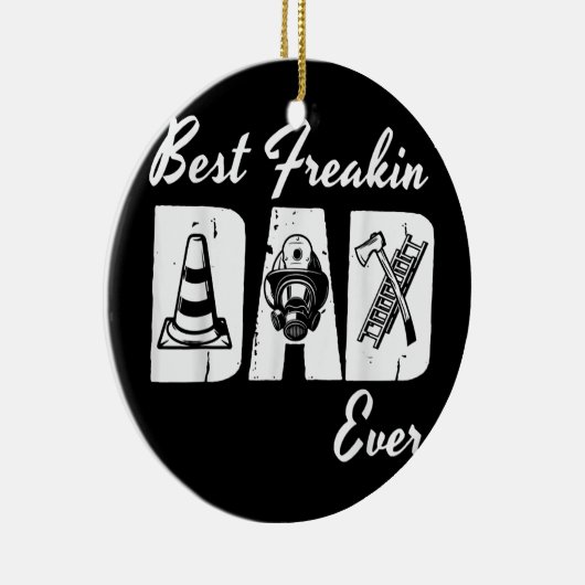 フレー最高のキンファイアマンパパ常時ファイアファイアマン セラミックオーナメント (右)