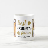 フレ最高のイズ·フォーエバーBFF 2フォト·ブラック&金ゴールド コーヒーマグカップ (中央)