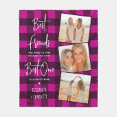 フレ最高のンズ3フォトフレンドシップトレンディーピンクプレイド  フリースブランケット (正面)