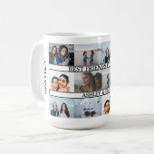 フレ最高のンドフォーエバー名前をカスタムする12フォトコラージュ コーヒーマグカップ (正面左)
