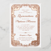 フレ華美ームスペインのキンセアニェラバラ金ゴールド 箔招待状 (正面)