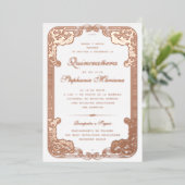 フレ華美ームスペインのキンセアニェラバラ金ゴールド 箔招待状 (立ち正面)