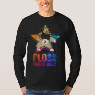 フロのようなボスパグフロスダンスドッグ恋人 Tシャツ