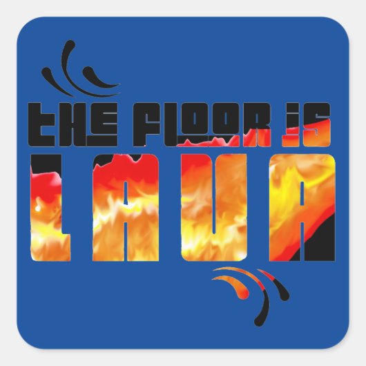 フロアは溶岩角ステッカー スクエアシール (正面)