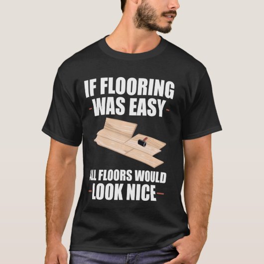 フロアインストーラおもしろいラミネート床材 Tシャツ (正面)