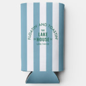 フロアチン&トアスティンザレイクハウスブルーストライプ スリム缶クーラー (正面)