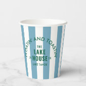 フロアチン&トアスティンザレイクハウスブルーストライプ 紙コップ (裏面)