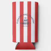 フロアチン&トアスティンザレイクハウスレッドストライプ スリム缶クーラー (正面)