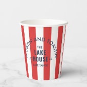 フロアチン&トアスティンザレイクハウスレッドストライプ 紙コップ (裏面)