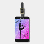 フロアー離れパープルで体操パーソナライズされたする ラゲッジタグ (正面縦)