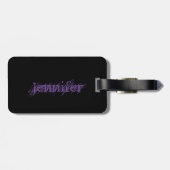 フロアー離れパープルで体操パーソナライズされたする ラゲッジタグ (裏面横)