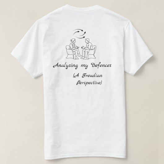 フロイトに防衛機制を分析される メンタルヘルス Tシャツ (デザイン裏面)