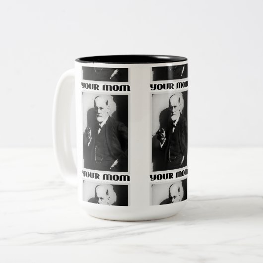 フロイト「あなたのお母さん」の- 15ozコーヒーカップ ツートーンマグカップ (正面左)