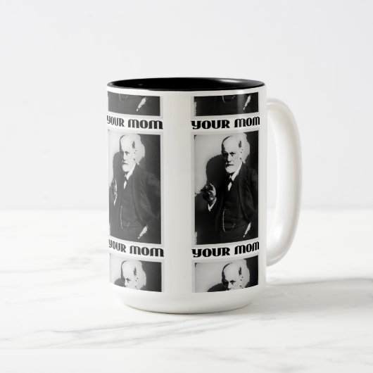 フロイト「あなたのお母さん」の- 15ozコーヒーカップ ツートーンマグカップ (正面右)