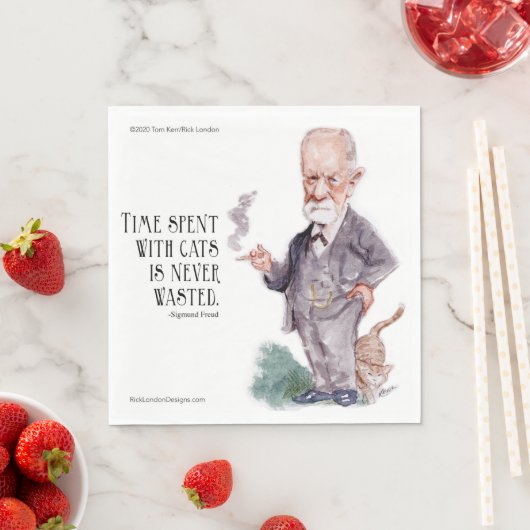 フロイト&引用文ネコ紙 スタンダードランチョンナプキン (インサイチュ)