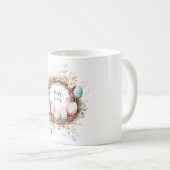 フロカラフルとイースターの卵の装飾リース コーヒーマグカップ (正面右)