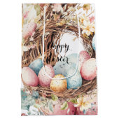 フロカラフルとイースターの卵の装飾リース ミディアムペーパーバッグ (裏面)