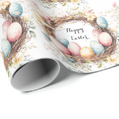 フロカラフルとイースターの卵の装飾リース ラッピングペーパー (ロールコーナー)