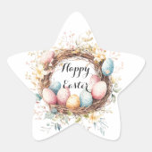 フロカラフルとイースターの卵の装飾リース 星シール (正面)