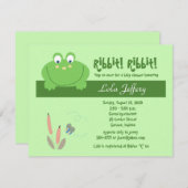 フロギヴィルキュートフロッグベビーシャワー招待状 招待状 (正面/裏面)