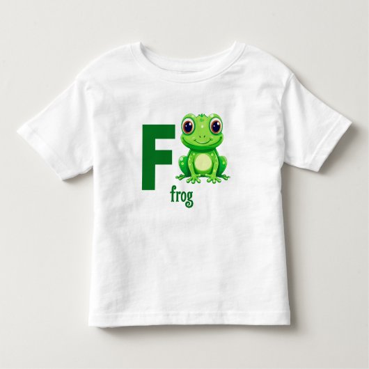 フロギーおもしろいアルファベットTee for Toddlers トドラーTシャツ (正面)