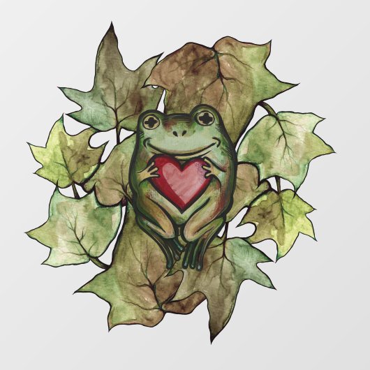 フロギーな恋人アートおもしろいカエルとハート ウィンドウサイン (シート)