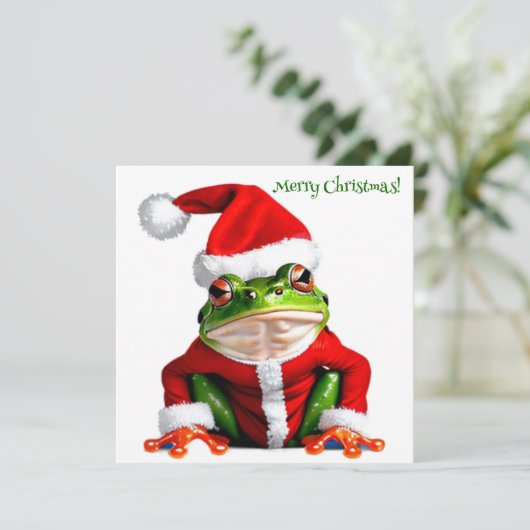 フロギーのクリスマスホリデーカードを持っている シーズンカード (スタンド正面)