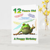 フロギーの友人12th誕生日カードとフロギーのジョーク カード (黄色い花)