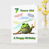 フロギーの友人7th誕生日カードとフロギーのジョーク カード (黄色い花)