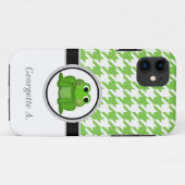 フロギーグリーン&ホワイトiPhone 5ケ千鳥格子のース Case-Mate iPhoneケース (裏面(横))