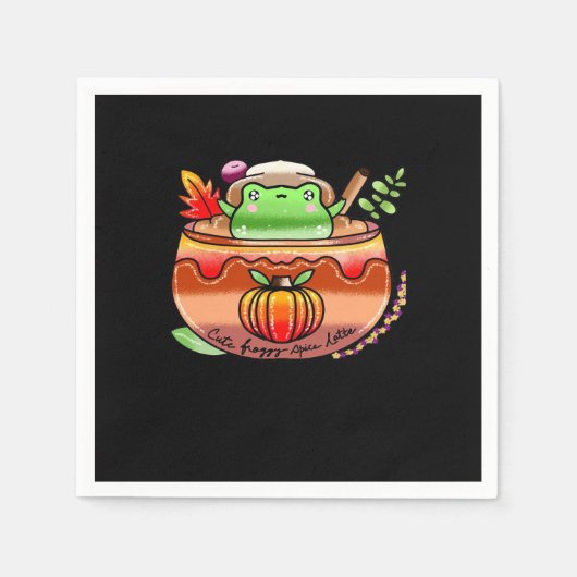 フロギーデライトカボチャラテシーズン スタンダードカクテルナプキン (正面)