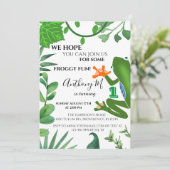 フロギー子供の誕生日パーティの招待状 招待状 (スタンド正面)