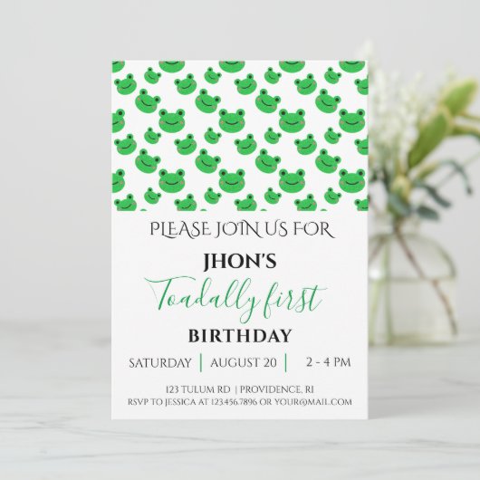 フロギー子供の誕生日パーティー 招待状 (スタンド正面)