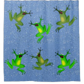 フロギー抽象芸術動物おもしろい シャワーカーテン (正面)