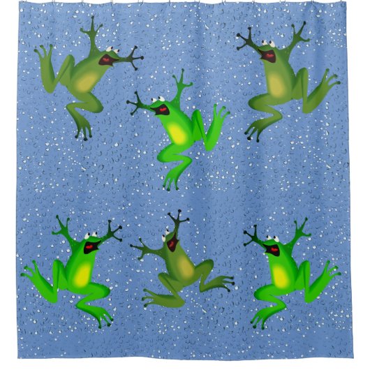 フロギー抽象芸術動物おもしろい シャワーカーテン (正面)