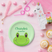 フロギー誕生日パーティグリーンテーマ ペーパープレート (パーティー)