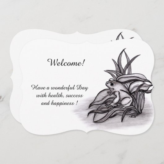 フロギー、テキストの追加招待状 招待状 (正面/裏面)